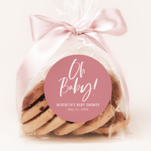 Neutrale Babydusche für einfache Kalligraphie Runder Aufkleber