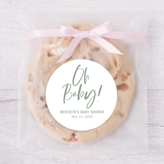 Neutrale Babydusche für einfache Kalligraphie Runder Aufkleber