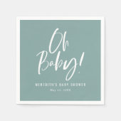 Neutrale Babydusche für einfache Kalligraphie Serviette (Vorderseite)