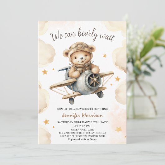 Neutrale Babydusche für Geschlechter, die wir früh Einladung (Stehend Vorderseite)