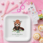 Neutrale Babydusche für Grünbären Pappteller (Party)