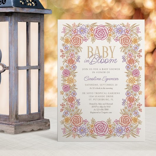 Neutrale Babydusche für Herbst-Bläschen Einladung