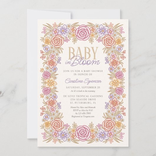 Neutrale Babydusche für Herbst-Bläschen Einladung (Vorderseite)