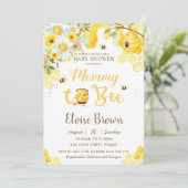 Neutrale Babydusche für Mami bis Gelb Einladung (Stehend Vorderseite)