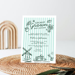 Neutrale Babydusche für männliche Einwohner Einladung