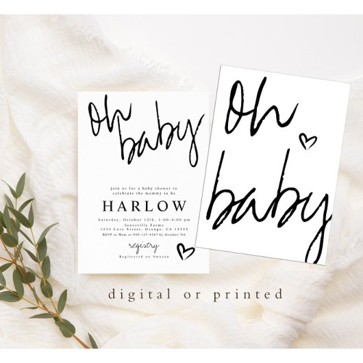 Neutrale Babydusche für moderne Babys einladen Ankündigung