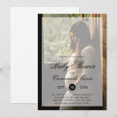 Neutrale Babydusche für moderne Fotos Einladung (Vorne/Hinten)