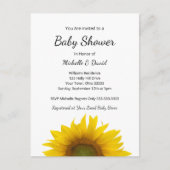 Neutrale Babydusche für moderne Sonnenblumen Einladungspostkarte (Vorderseite)