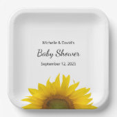 Neutrale Babydusche für moderne Sonnenblumen Pappteller (Vorderseite)