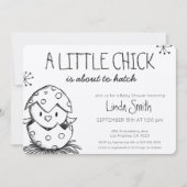 Neutrale Babydusche für moderne Vogelskizze Einladung (Vorderseite)