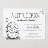 Neutrale Babydusche für moderne Vogelskizze Einladung (Vorne/Hinten)