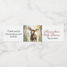 Neutrale Babydusche für niedliche Elterntiere Wasserflaschenetikett