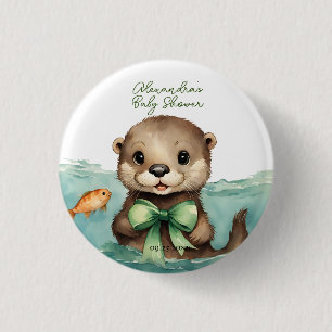 Neutrale Babydusche für niedliche Otter Button