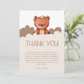 Neutrale Babydusche für niedliches Bärengeschlecht Dankeskarte (Stehend Vorderseite)
