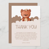 Neutrale Babydusche für niedliches Bärengeschlecht Dankeskarte (Vorne/Hinten)