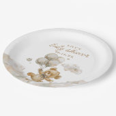 Neutrale Babydusche für niedliches Vorwartegeschle Pappteller (Schrägansicht)