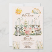 Neutrale Babydusche für Nutztiere Einladung (Vorderseite)