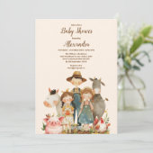 Neutrale Babydusche für Nutztiere Einladung (Stehend Vorderseite)