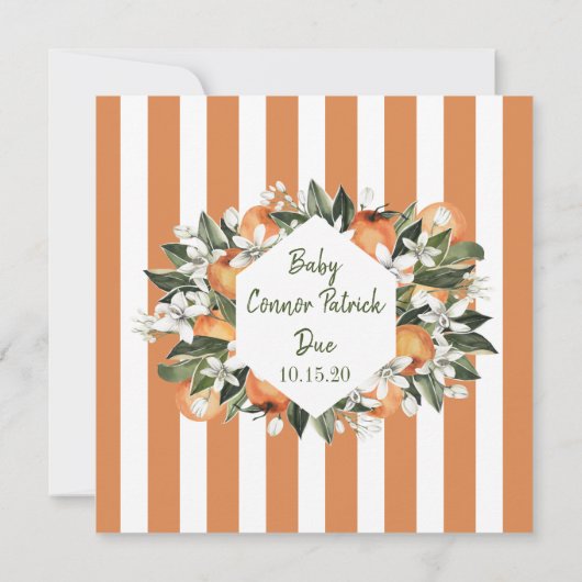 Neutrale Babydusche für orangefarbene Süssen Einladung (Rückseite)