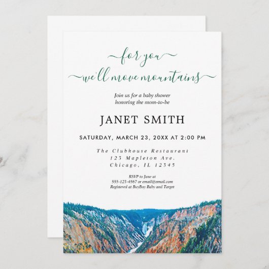 Neutrale Babydusche für Rustikale Einladung (Vorne/Hinten)