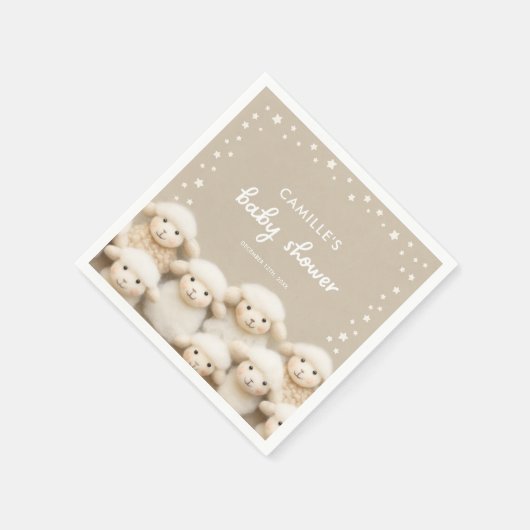 Neutrale Babydusche für Schafe Serviette (Ecke)