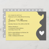 Neutrale Babydusche für Schwangere Einladung (Vorne/Hinten)