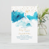 Neutrale Babydusche für Schwangere Einladung (Stehend Vorderseite)