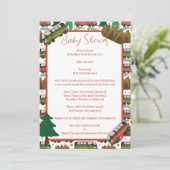 Neutrale Babydusche für Waldcamper Einladung (Stehend Vorderseite)