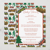 Neutrale Babydusche für Waldcamper Einladung (Vorne/Hinten)