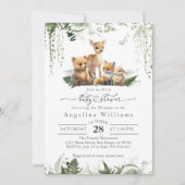 Neutrale Babydusche für Waldtiere Einladung (Vorderseite)