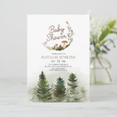 Neutrale Babydusche für Waldtiere Einladung (Stehend Vorderseite)