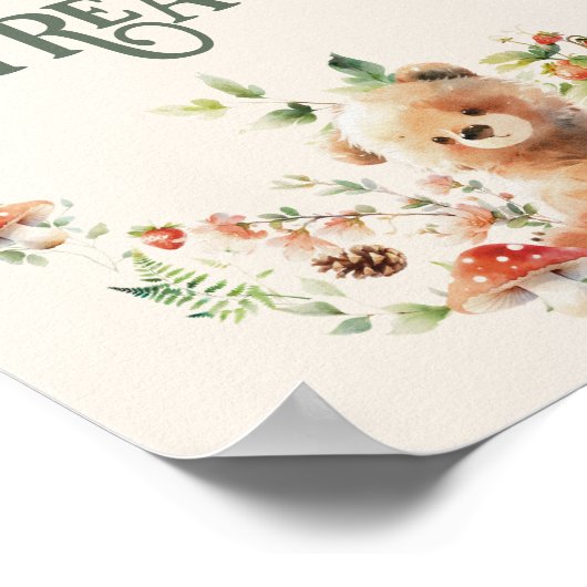 Neutrale Babydusche für Waldtiere Sweet-Leckereien Poster (Ecke)