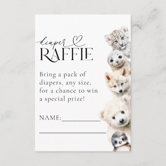 Neutrale Babydusche für Wintertiere Begleitkarte (Vorderseite)