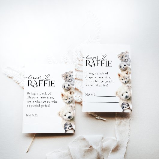 Neutrale Babydusche für Wintertiere Begleitkarte