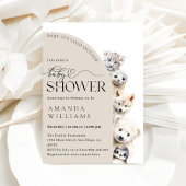 Neutrale Babydusche für Wintertiere Einladung