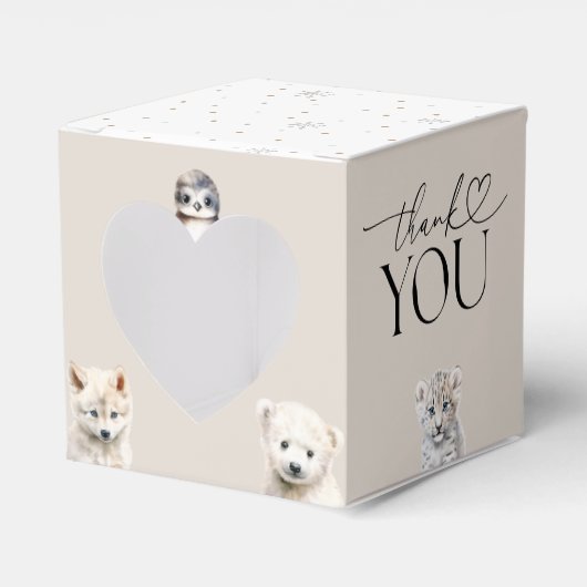 Neutrale Babydusche für Wintertiere Geschenkschachtel (Vorderseite)