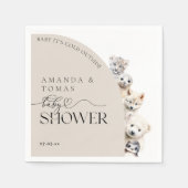 Neutrale Babydusche für Wintertiere Serviette (Vorderseite)