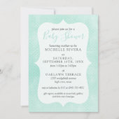 Neutrale Babydusche, gelb rustikales Holz Einladung (Vorderseite)