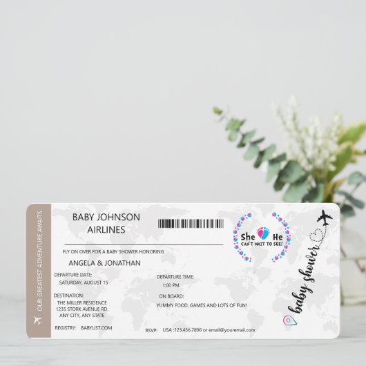 Neutrale Babydusche | Geschlechtsverkehr Einladung (Stehend Vorderseite)