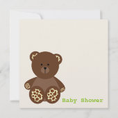 Neutrale Babydusche: Giraffe Druckgebläse Einladung (Rückseite)