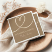 Neutrale Babydusche Herz Modernes Elegantes Serviette