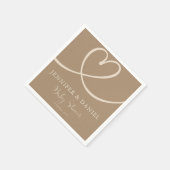 Neutrale Babydusche Herz Modernes Elegantes Serviette (Ecke)