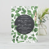 neutrale Babydusche lädt Zwillinge Erbsen in einer Einladung (Stehend Vorderseite)