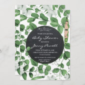 neutrale Babydusche lädt Zwillinge Erbsen in einer Einladung (Vorne/Hinten)