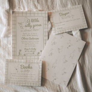 Neutrale Babydusche mit Albernem Gänsegeschlecht Einladung