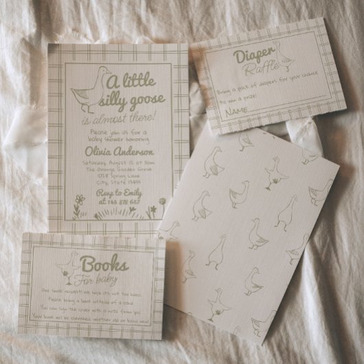 Neutrale Babydusche mit Albernem Gänsegeschlecht Einladung