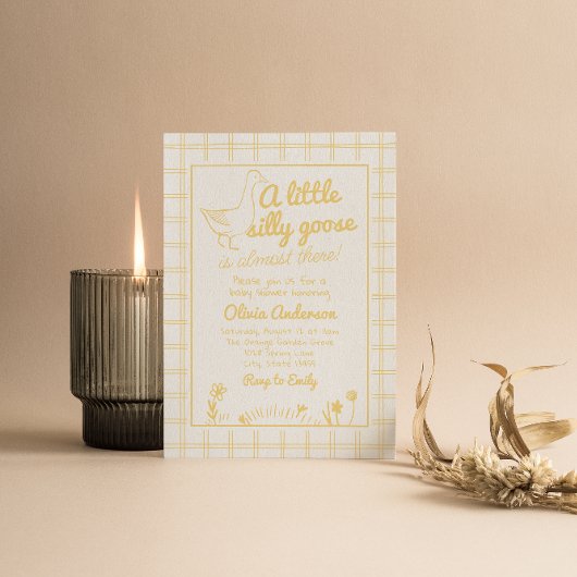 Neutrale Babydusche mit alberner Gänsehaut Einladung