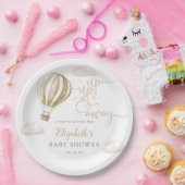 Neutrale Babydusche mit Heißluftballon Pappteller (Party)