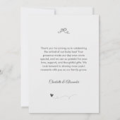 Neutrale Babydusche mit Minimalistischer Minze Dankeskarte (Rückseite)