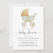 Neutrale Babydusche mit virtueller Option Einladung (Vorderseite)